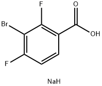 Benzoic acid, 3-bromo-2,4-difluoro-, sodium salt (1:1) Struktur