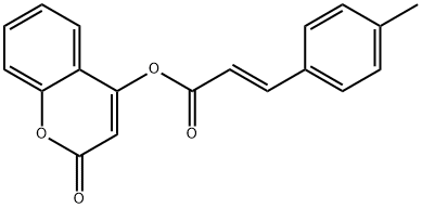 2-Propenoic acid, 3-(4-methylphenyl)-, 2-oxo-2H-1-benzopyran-4-yl ester, (2E)- Struktur