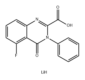 2-Quinazolinecarboxylic acid, 5-fluoro-3,4-dihydro-4-oxo-3-phenyl-, lithium salt (1:1) Struktur