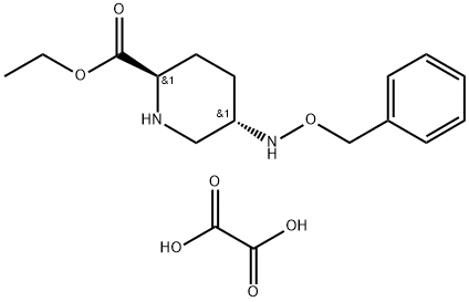 2-Piperidinecarboxylic acid, 5-[(phenylmethoxy)amino]-, ethyl ester, ethanedioate (1:1), (2R,5S)- Struktur