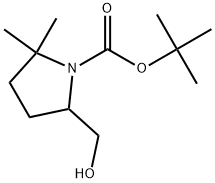 tert-butyl 5-(hydroxymethyl)-2,2-dimethylpyrrolidine-1-carboxylate Struktur