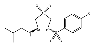 3-Thiophenamine, 4-[(4-chlorophenyl)sulfonyl]tetrahydro-N-(2-methylpropyl)-, 1,1-dioxide, (3R,4S)-rel- Struktur