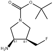 tert-Butyl (3R,4R)-3-amino-4-(fluoromethyl)pyrrolidine-1-carboxylate Struktur