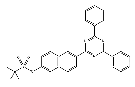 Methanesulfonic acid, 1,1,1-trifluoro-, 6-(4,6-diphenyl-1,3,5-triazin-2-yl)-2-naphthalenyl ester Struktur