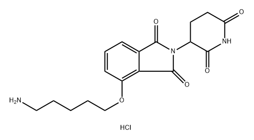 1H-Isoindole-1,3(2H)-dione, 4-[(5-aminopentyl)oxy]-2-(2,6-dioxo-3-piperidinyl)-, hydrochloride (1:1) Struktur