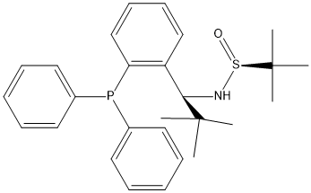 2-Propanesulfinamide, N-[(1S)-1-[2-(diphenylphosphino)phenyl]-2,2-dimethylpropyl]-2-methyl-, [S(S)]- Struktur