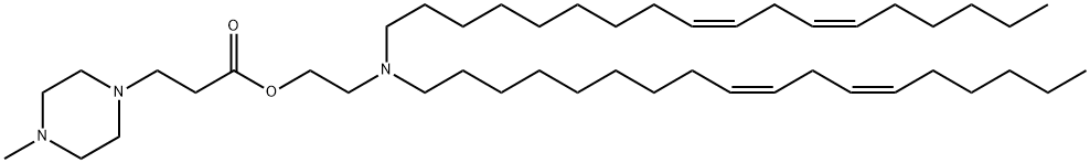 1-Piperazinepropanoic acid, 4-methyl-, 2-[di-(9Z,12Z)-9,12-octadecadien-1-ylamino]ethyl ester Struktur