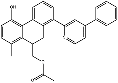 9-Phenanthrenemethanol, 9,10-dihydro-5-hydroxy-8-methyl-1-(4-phenyl-2-pyridinyl)-, 9-acetate Struktur