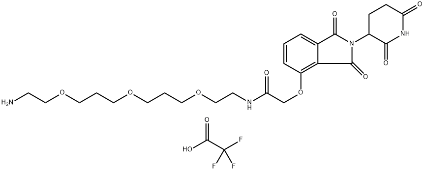 Thalidomide-O-amido-PEG1-(C1-?PEG)2-C2-NH2 Struktur