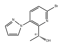 2-Pyridinemethanol, 6-bromo-α-methyl-3-(1H-pyrazol-1-yl)-, (αR)- Struktur