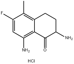 1(2H)-Naphthalenone, 2,8-diamino-6-fluoro-3,4-dihydro-5-methyl-, hydrochloride (1:1) Struktur