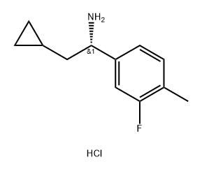 Benzenemethanamine, α-(cyclopropylmethyl)-3-fluoro-4-methyl-, hydrochloride (1:1), (αS)- Struktur