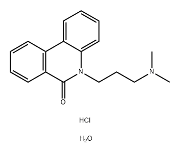 6(5H)-Phenanthridinone, 5-[3-(dimethylamino)propyl]-, hydrochloride, hydrate (1:1:1) Struktur