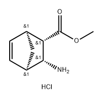 Bicyclo[2.2.1]hept-5-ene-2-carboxylic acid, 3-amino-, methyl ester, hydrochloride (1:1), (1S,2S,3R,4R)- Struktur