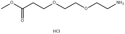 Propanoic acid, 3-[2-(2-aminoethoxy)ethoxy]-, methyl ester, hydrochloride (1:1) Struktur