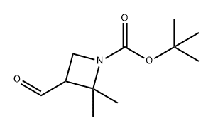 tert-butyl 3-formyl-2,2-dimethylazetidine-1-carboxylate Struktur