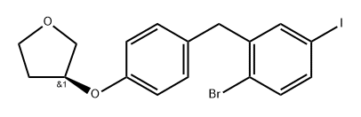 (S)-3-(4-(2-Bromo-5-iodobenzyl)phenoxy)tetrahydrofuran Struktur