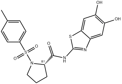 2-Pyrrolidinecarboxamide, N-(5,6-dihydroxy-2-benzothiazolyl)-1-[(4-methylphenyl)sulfonyl]-, (2S)- Struktur