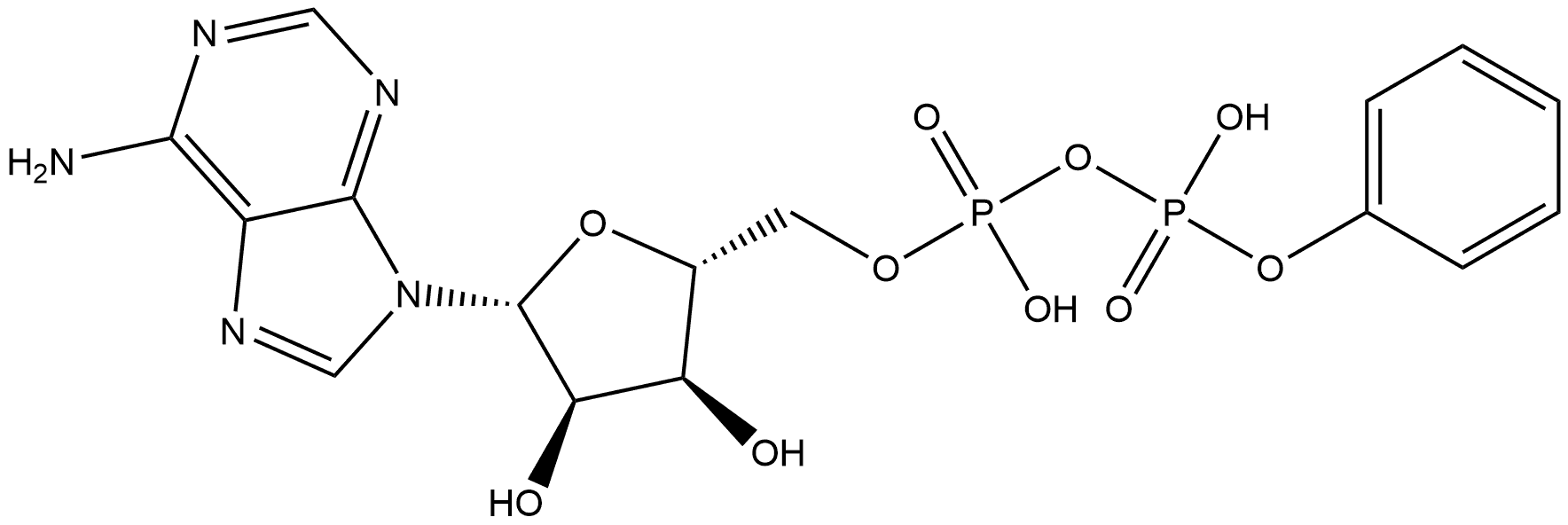 Adenosine 5'-(trihydrogen diphosphate), P'-phenyl ester (9CI) Struktur