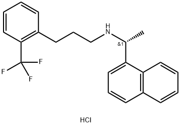 1-Naphthalenemethanamine, α-methyl-N-[3-[2-(trifluoromethyl)phenyl]propyl]-, hydrochloride (1:1), (αR)- Struktur