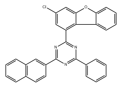 1,3,5-Triazine, 2-(3-chloro-1-dibenzofuranyl)-4-(2-naphthalenyl)-6-phenyl- Struktur