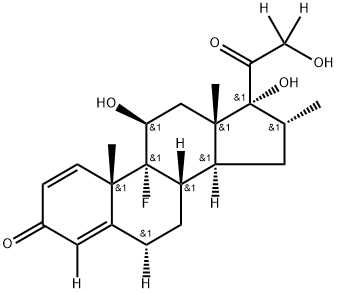 Pregna-1,4-diene-3,20-dione-4,6,21,21-d4, 9-fluoro-11,17,21-trihydroxy-16-methyl-, (6α,11β,16α)- Struktur