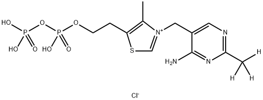 Thiazolium, 3-[[4-amino-2-(methyl-d3)-5-pyrimidinyl]methyl]-4-methyl-5-(4,6,6-trihydroxy-4,6-dioxido-3,5-dioxa-4,6-diphosphahex-1-yl)-, chloride (1:1) Struktur