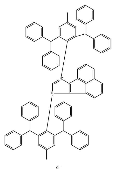 7H-Acenaphth[1,2-d]imidazolium, 7,9-bis[2,6-bis(diphenylmethyl)-4-methylphenyl]-, chloride (1:1) Struktur