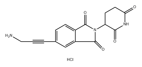 5-(3-Aminoprop-1-yn-1-yl)-2-(2,6-dioxopiperidin-3-yl)isoindoline-1,3-dione hydrochloride Struktur