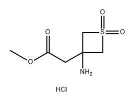 3-Thietaneacetic acid, 3-amino-, methyl ester, 1,1-dioxide, hydrochloride (1:1) Struktur