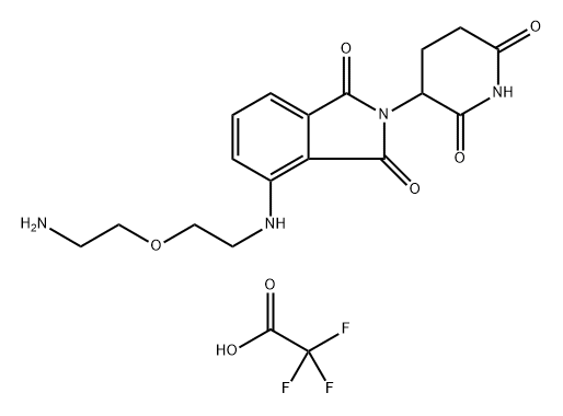 1H-Isoindole-1,3(2H)-dione, 4-[[2-(2-aminoethoxy)ethyl]amino]-2-(2,6-dioxo-3-piperidinyl)-, 2,2,2-trifluoroacetate (1:1) Struktur