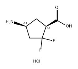 (1S,4S)-4-amino-2,2-difluoro-cyclopentanecarboxylic acid hydrochloride Struktur