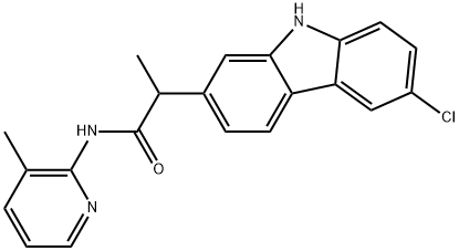 9H-Carbazole-2-acetamide, 6-chloro-α-methyl-N-(3-methyl-2-pyridinyl)- Struktur