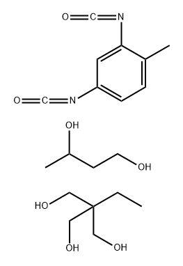 2,4-Diisocyanato-1-methylbenzene, trimethylolpropane, 1,3-butylene glycol polymer Struktur