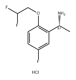 Benzenemethanamine, 2-(2,2-difluoroethoxy)-5-fluoro-α-methyl-, hydrochloride (1:1), (αR)- Struktur