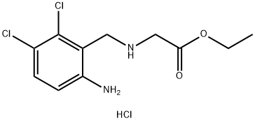 Glycine, N-[(6-amino-2,3-dichlorophenyl)methyl]-, ethyl ester, hydrochloride (1:1) Struktur