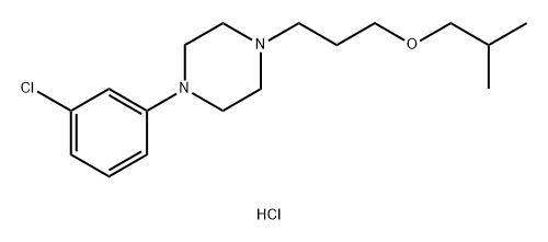 Piperazine, 1-(3-chlorophenyl)-4-[3-(2-methylpropoxy)propyl]-, hydrochloride (1:2) Struktur