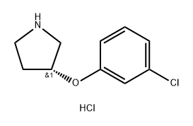 Pyrrolidine, 3-(3-chlorophenoxy)-, hydrochloride (1:1), (3R)- Struktur