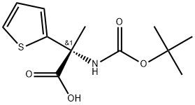 (R)-2-((tert-butoxycarbonyl)amino)-2-(thiophen-2-yl)propanoicacid Struktur