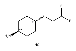 Cyclohexanamine, 4-(2,2-difluoroethoxy)-, hydrochloride (1:1), trans- Struktur