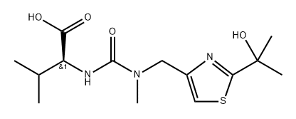 L-Valine, N-[[[[2-(1-hydroxy-1-methylethyl)-4-thiazolyl]methyl]methylamino]carbonyl]- Struktur