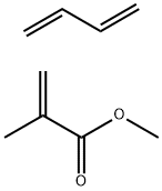 2-Propenoic acid, 2-methyl-, methyl ester, polymer with 1,3-butadiene Struktur