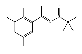 (R)-2-methyl-N-(1-(2,3,5-trifluorophenyl)ethylidene)propane-2-sulfinamide Struktur