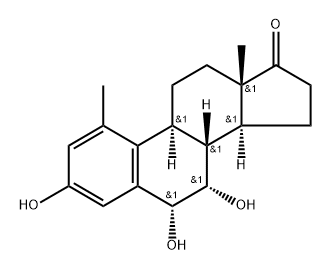 3,6α,7α-Trihydroxy-1-methylestra-1,3,5(10)-trien-17-one Struktur