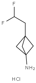 Bicyclo[1.1.1]pentan-1-amine, 3-(2,2-difluoroethyl)-, hydrochloride (1:1) Struktur