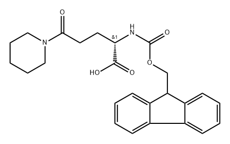 1-Piperidinepentanoic acid, α-[[(9H-fluoren-9-ylmethoxy)carbonyl]amino]-δ-oxo-, (αS)- Struktur