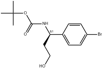 tert-butyl(R)-(1-(4-bromophenyl)-3-hydroxypropyl)carbamate Struktur