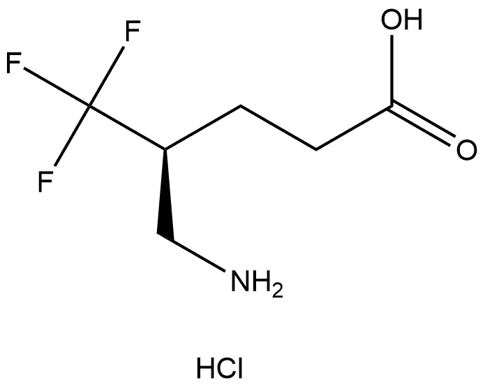 (S)-4-(aminomethyl)-5,5,5-trifluoropentanoic acid hydrochloride Struktur