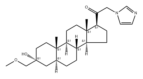 Pregnan-20-one, 3-hydroxy-21-(1H-imidazol-1-yl)-3-(methoxymethyl)-, (3α,5α)- Struktur