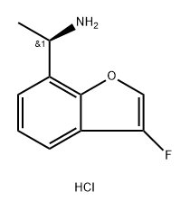 7-Benzofuranmethanamine, 3-fluoro-α-methyl-, hydrochloride (1:1), (αR)- Struktur